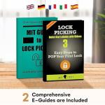 Professional 20-Piece Lockpicking Set with Transparent Padlock | Gadgets for Men