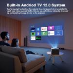 Smart Projector with WiFi, Bluetooth, & 4K Support