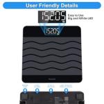Smart Bathroom Scale with LED Display and Glass Platform