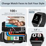 Smart Watch for Men Women, Answer/Make Calls, Alexa Built-in, [1.8"HD Screen] Smart Watches for iPhone/Samsung/Android, Fitness Watch with Heart Rate Sleep SpO2 Monitor,IP68 Waterproof, 100+ Sports