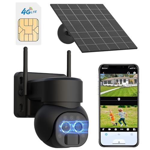 4G LTE Cellular Security Camera with Dual-Lens