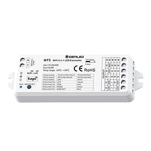 GIDEALED Smart Wireless RGBWW LED Controller for Alexa/Google