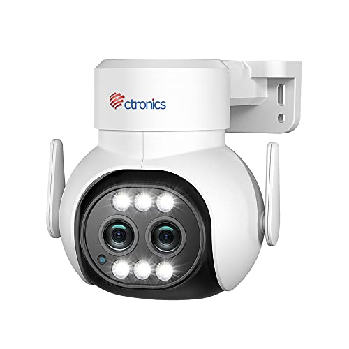 Ctronics Outdoor WiFi Security Camera with Dual Lens