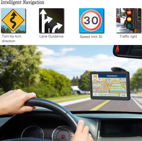 LOVPOI 7" Sat Nav with Free Lifetime Map Updates