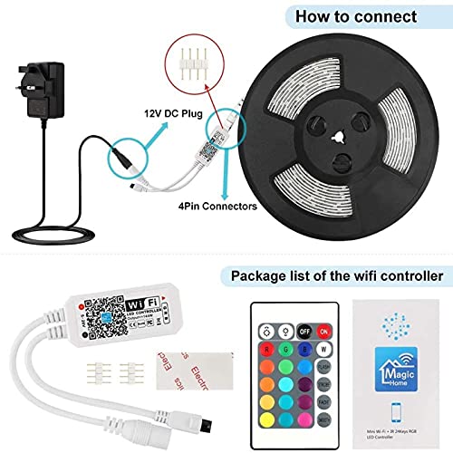 Smartphone Controlled 10M Wifi LED Light Strip Kit