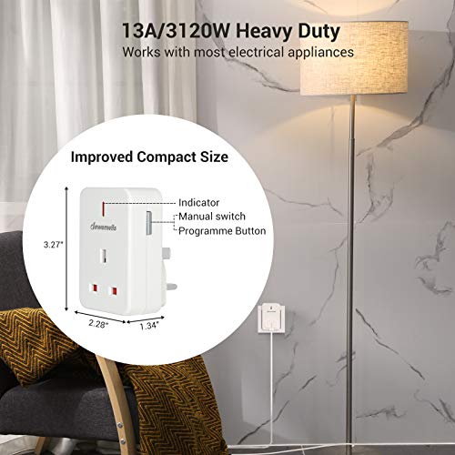 DEWENWILS Remote Control Plug Socket, 13A/3120W, 30m Range