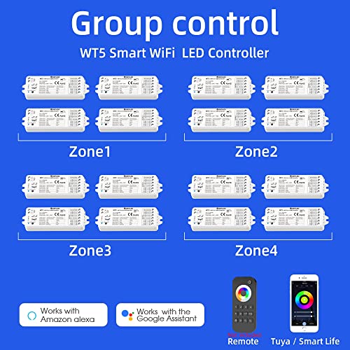 GIDEALED Smart Wireless RGBWW LED Controller for Alexa/Google