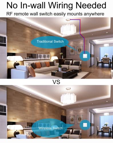 Portable Self-Powered Wireless Light Switch Kit for Home