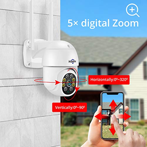 Hiseeu Outdoor Security Camera with 5MP Resolution & Auto-Tracking
