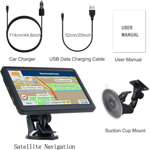 LOVPOI 7" Sat Nav with Free Lifetime Map Updates