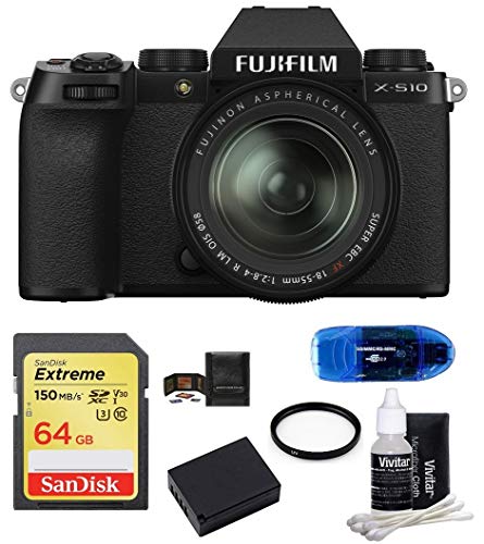 FUJIFILM X-S10 Mirrorless Camera Bundle with Lens & Accessories