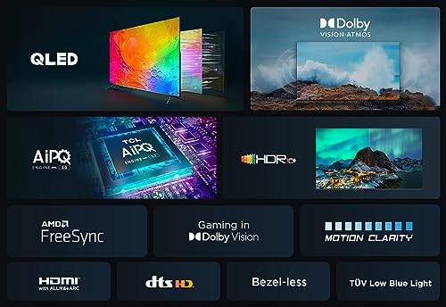 TCL 43C641K 43" QLED TV, 4K Ultra HD, Android