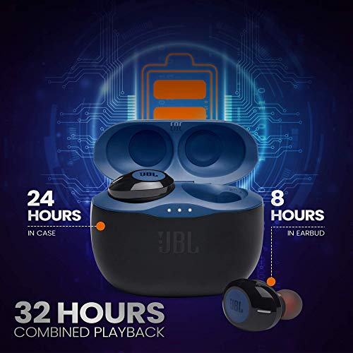 JBL Tune 125 TWS Blue - Wireless Earphones, Powerful Bass