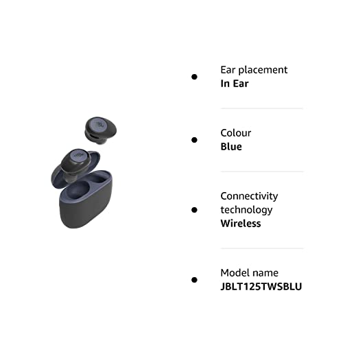 JBL Tune 125 TWS Blue - Wireless Earphones, Powerful Bass