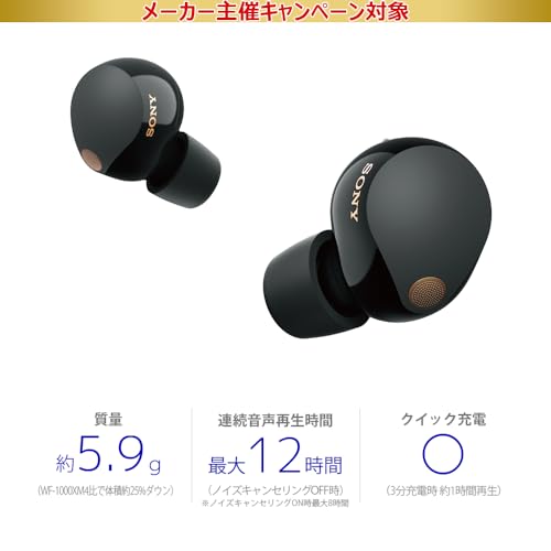 Sony WF-1000XM5 Wireless Noise Cancelling Earbuds - Black