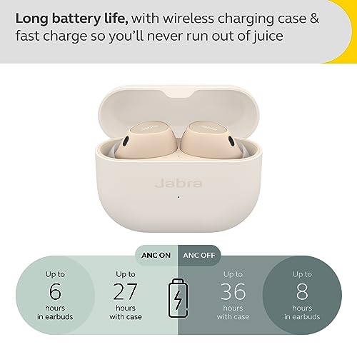 Jabra Elite 10 Wireless In-Ear Bluetooth Earbuds - Cream