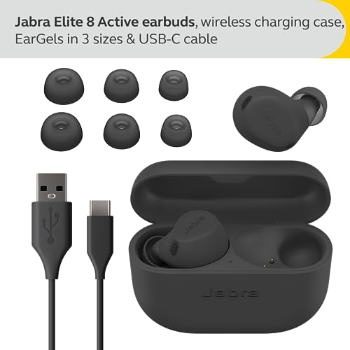 Jabra Elite 8 Active Wireless Bluetooth Earbuds, Dark Grey
