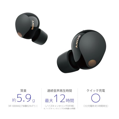 Sony WF-1000XM5 Wireless Noise Cancelling Earbuds - Black