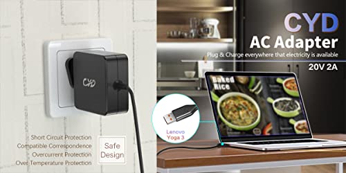 Lenovo Yoga Laptop Charger 40W 20V 2A