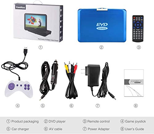 YOOHOO 16.9'' Portable DVD Player with Swivel Screen
