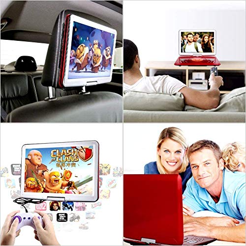 YOOHOO 16.9” Portable DVD Player with Swivel Screen