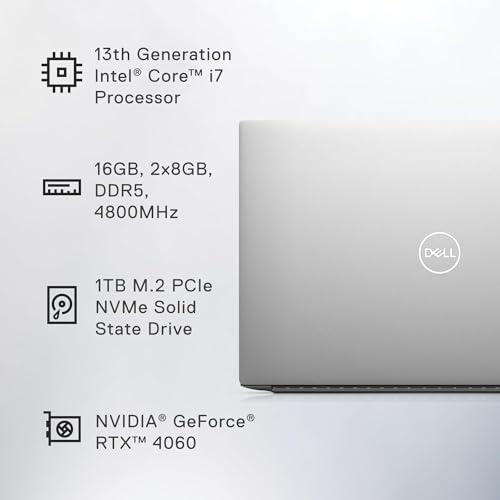 Dell XPS 15 9530 OLED Laptop, 13th Gen Intel EVO i7, RTX 4060, Windows 11