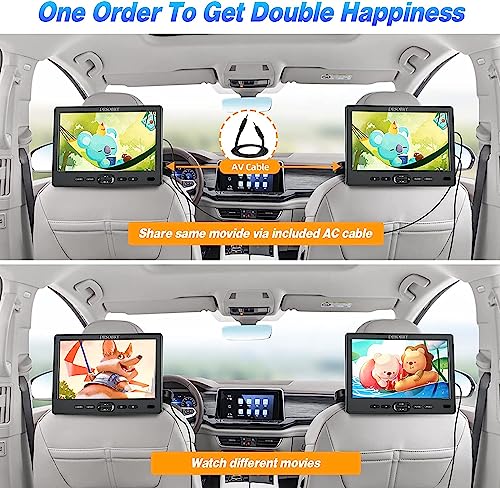 DESORY Car DVD Player: Dual 10.5" Screens, HDMI, USB