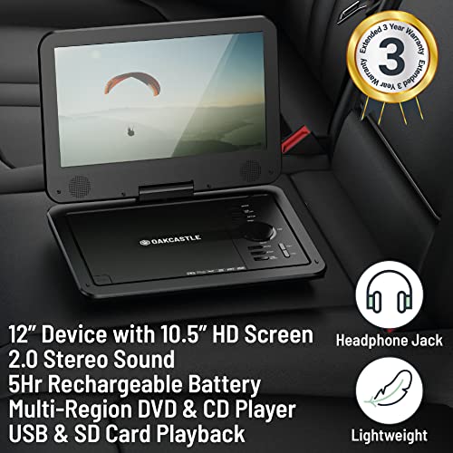 Oakcastle DVD120: 12" Portable Rechargeable DVD Player