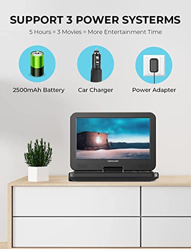 12" DBPOWER Portable DVD Player with Swivel Screen