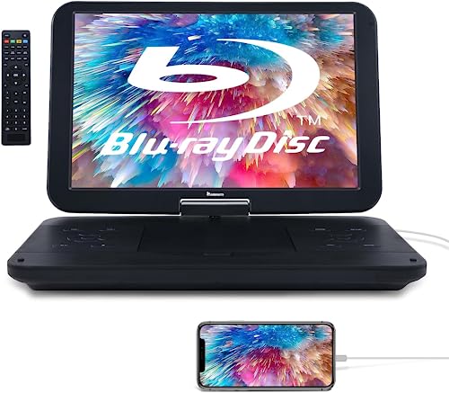 Portable Blu Ray DVD Player with 15.4" HD Screen