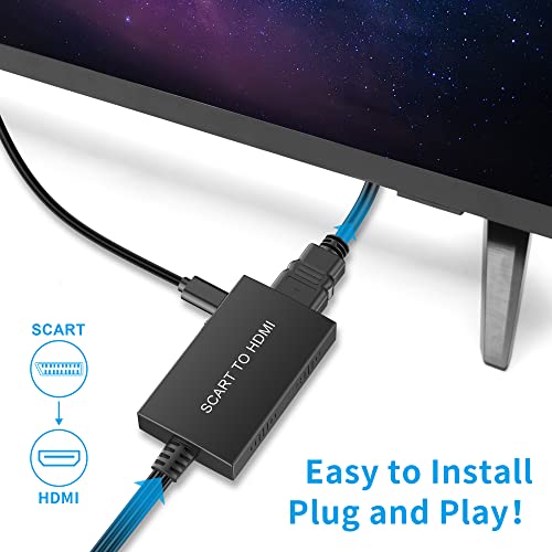 Scart to HDMI Converter with Cable, Full HD