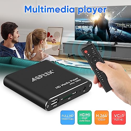 AGPtek Mini 1080p Full-HD Media Player with Remote