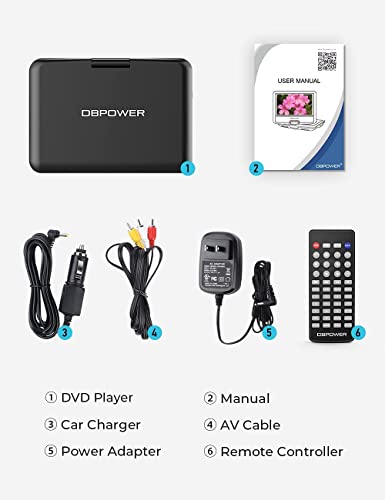 12" DBPOWER Portable DVD Player with Swivel Screen