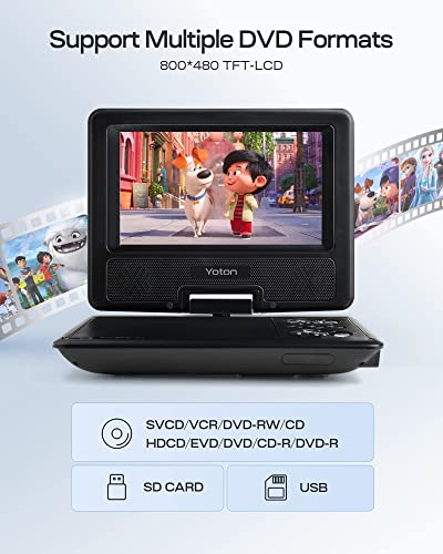 YOTON 9.5" Portable DVD Player for Car and Kids