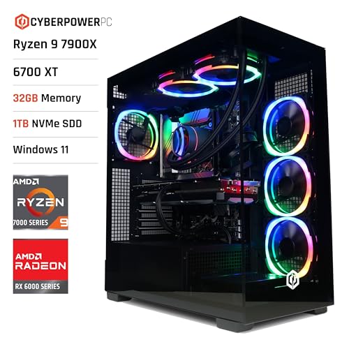 CYBERPOWERPC Luxe Gaming PC - Ryzen 9, Radeon 6700XT