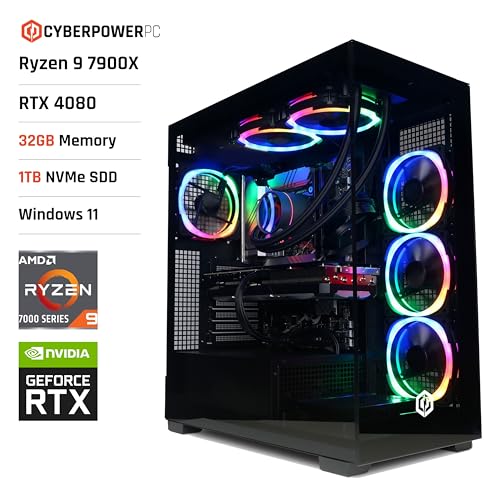 CYBERPOWERPC Luxe Gaming PC - Ryzen 9 7900X, RTX 4080 Super, 32GB RAM