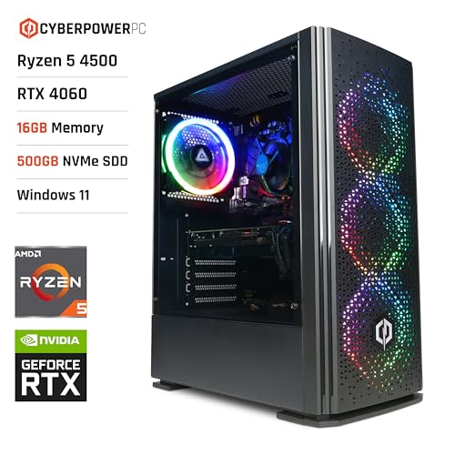 CYBERPOWERPC Wyvern Gaming: Ryzen 5, RTX 4060, 16GB RAM