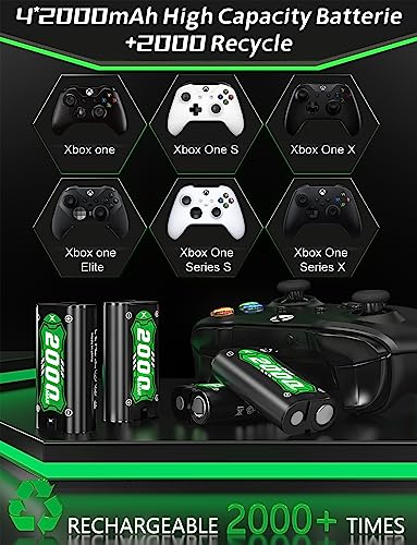Xbox Battery Charger Station with 4 Rechargeable Batteries