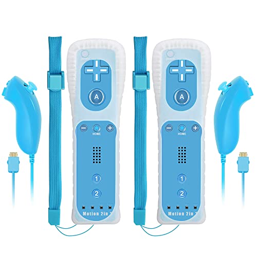 Set of 2 Wireless Wii Controllers with Nunchuck and Motion Plus