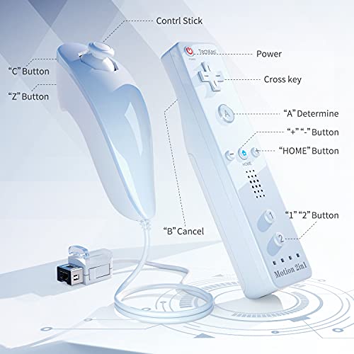 TechKen Wii Remote & Nunchuck Set (2 White)