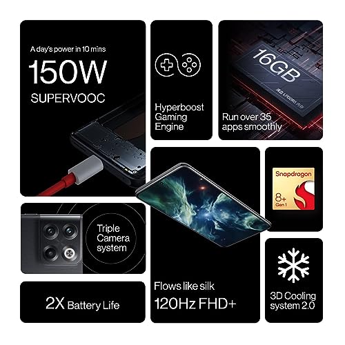 OnePlus 10T 5G 8GB RAM 128GB - Moonstone Black