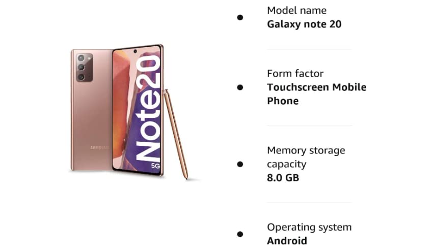 Samsung Galaxy Note 20 5G 128GB Mystic Bronze-Dual Sim