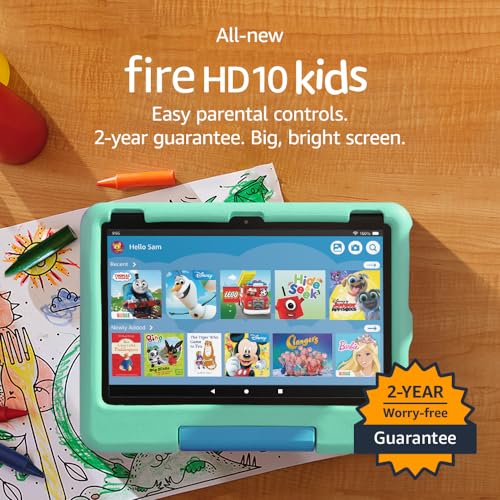 Amazon Fire HD 10 Kids Tablet | Ages 3-7, Green