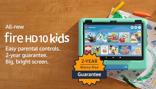 Amazon Fire HD 10 Kids Tablet | Ages 3-7, Green