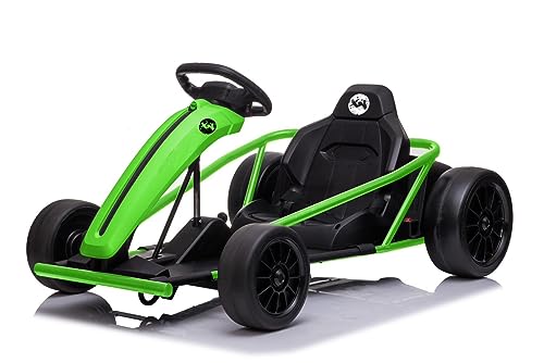 XN E-Go Kart 24v Kids Electric Ride - Black/Green