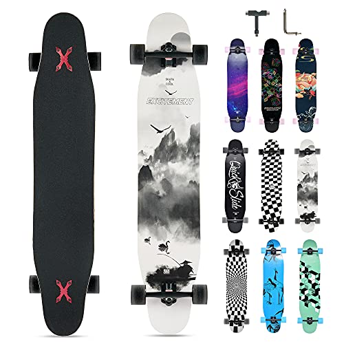 Opurtdor Maple Wood Longboard 46"x8" (Ink Painting)