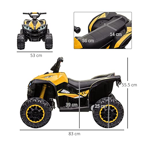 HOMCOM 12V Electric Quad Bikes for Kids - Yellow