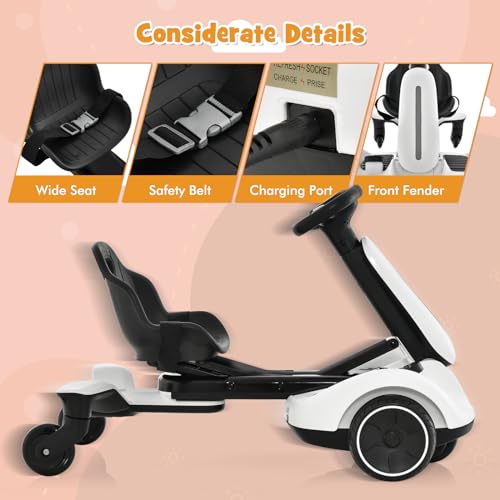 COSTWAY Electric Drift Car - 6V Go Kart for Kids
