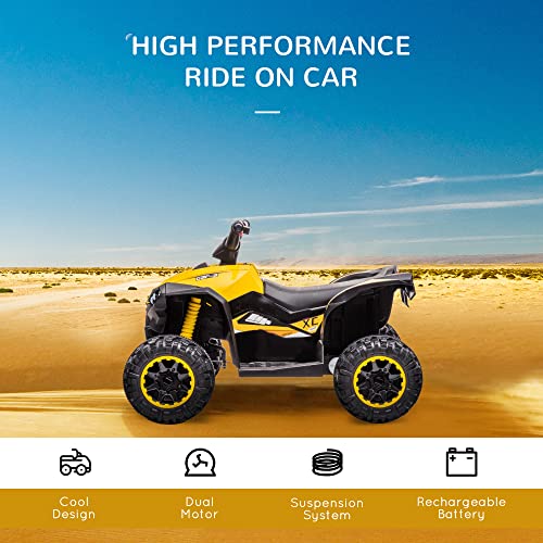 HOMCOM 12V Electric Quad Bikes for Kids - Yellow
