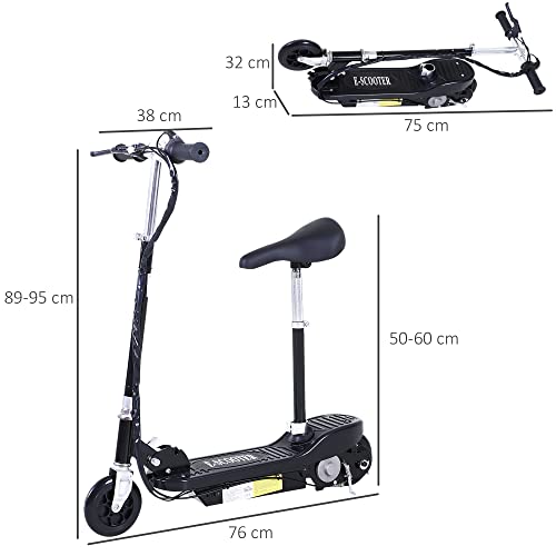 HOMCOM Kids Outdoor Powered Scooter - Black